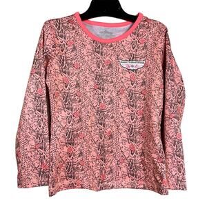 Harley Davidson Logo Long Sleeve Shirt Little Girls Size 5 XS Pink Snake Print